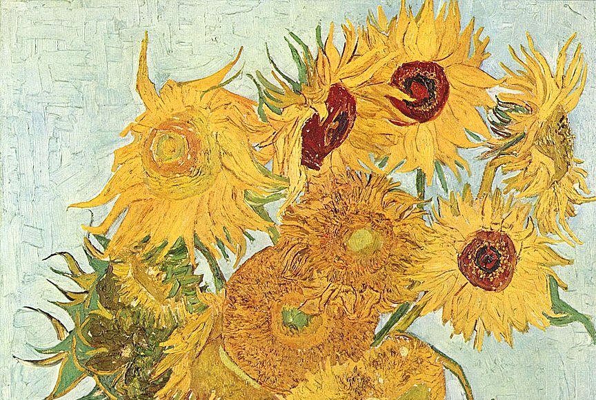 los 12 girasoles en un jarrón de van gogh