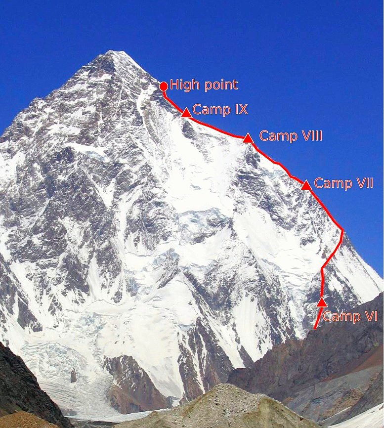 ruta de la expedicion americana de 1939 al k2