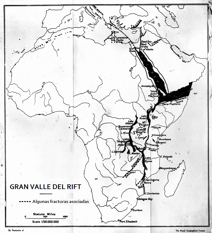 donde está el gran valle del rift, fallas y lagos