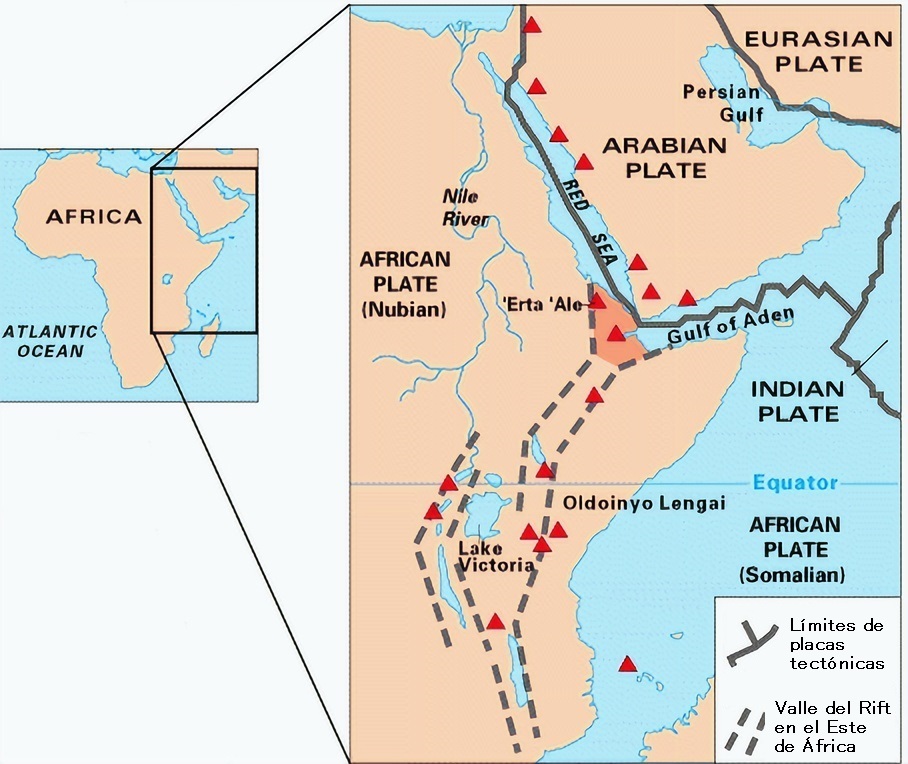 mapa gran valle del rift en africa